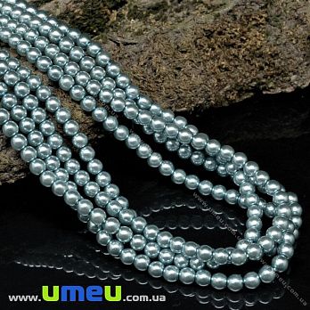 Бусины чешское стекло Preciosa Жемчуг 4 мм 70437, Голубые (BUS-036067)