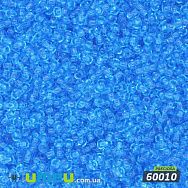 Бісер чеський 13/0, №60010, Блакитний, Прозорий (BIS-019786)