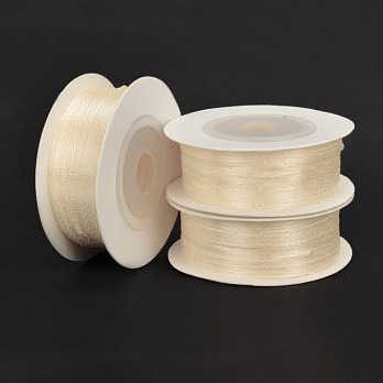 Атласна стрічка двостороння, 3 мм, Кремова (LEN-056745)