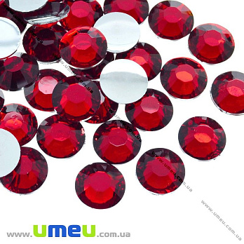 Кабошоны пластиковые, Круглые граненые, 8 мм, Красные (KAB-056716)