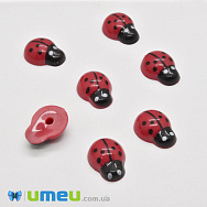 Кабошон з полімерної глини, Сонечко, 13х10 мм, Червоний (DIF-050779)