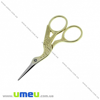 Ножиці з нержавіючої сталі Пташка, 9 см, Золотисті (SEW-031832)