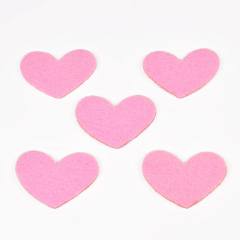 Декоративний виріб із фетру Сердечко, 4,5х3,5 см, Рожеве (FLT-057009)