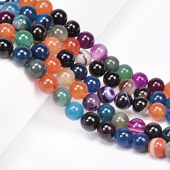 Бусины Агат разноцветный, Натур. камень, 10 мм, Круглые (BUS-051622)