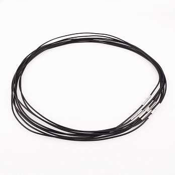 Основа для колье 1,5 мм, 55 см, Замок нерж. сталь, Черная (OSN-055551)