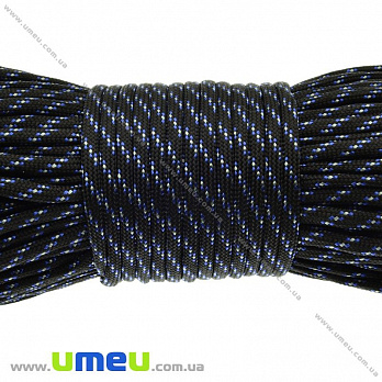 Шнур паракорд семіжільний меланж 4 мм, Чорний (LEN-024928)