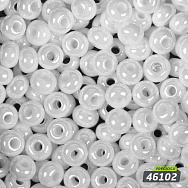 Бісер чеський 2/0, №46102, Білий, Перламутровий (BIS-058901)