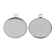 Основа круглая из нерж. стали, 29х26 мм, 25 мм, Темное серебро (STL-056070)