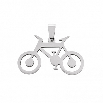 Підвіска з нерж. сталі Велосипед, 37х24 мм, Темне срібло (STL-051902)