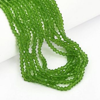 Намистини Біконус, 3х3 мм, Зелені (BUS-057482)