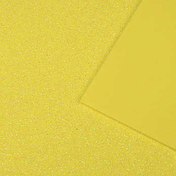 Фоаміран глітерний, 2 мм, Лимонний, 20х30 см (FOM-056421)