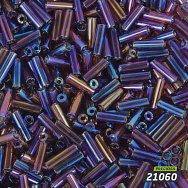 Бісер чеський Стеклярус 3, №21060, Фіолетовий прозорий райдужний, 7 мм (BIS-044894)