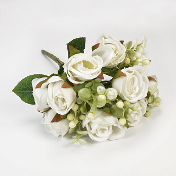 Букет роз с добавками, 30 см, Белый (DIF-057592)