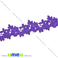 Тесьма тисненая Розочки, 20 мм, Фиолетовая (LEN-025675)