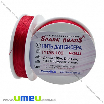 Нить для бисера Титан 100, Красная №2523, 100 м (MUL-010614)
