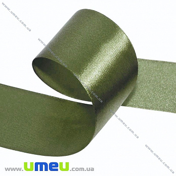 Атласная лента, 50 мм, Оливковая (LEN-027602)