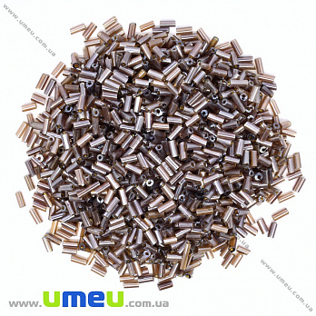 Бисер китайский стеклярус, 4,5 мм, Коричневый глазурированый (BIS-033147)