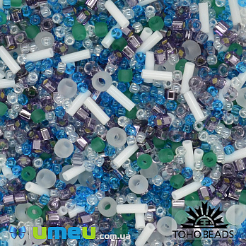 Бісер японський TOHO MIX-3229, Біло-зелений (BIS-039388)