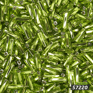 Бісер чеський Стеклярус 3, №57220, Салатовий блискучий скручений, 7 мм (BIS-056822)