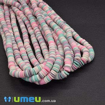 Намистини з полімерної глини, 6 мм, Мікс різнокольоровий (BUS-044117)