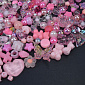 Бусины пластиковые, Микс розовый (BUS-062222)
