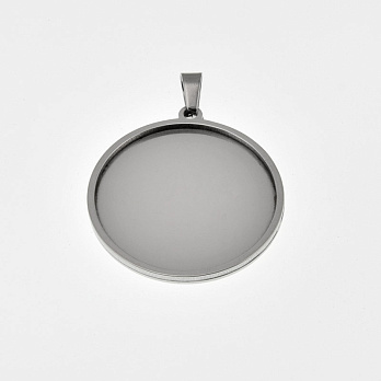 Основа кругла з нерж. сталі, 36х33 мм, 30 мм, Темне срібло (STL-059490)
