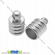 Колпачок металлический, 9х6 мм, Темное серебро (OBN-008466)