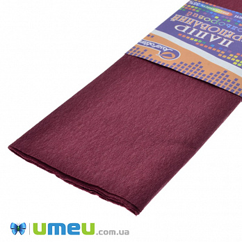 Гофрированная бумага Китай растяжимость 35%, Бордовая, 0,5х2 м (DIF-038320)