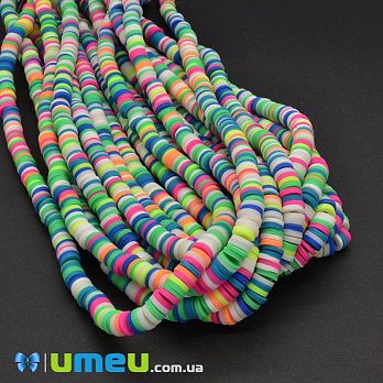 Намистини з полімерної глини, 6 мм, Мікс різнокольоровий (BUS-044121)