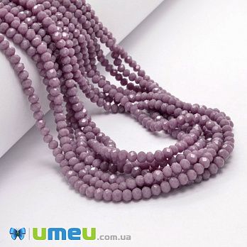 Намистини ронделі, 3,5х3 мм, Бузкові (BUS-049210)