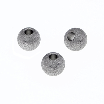 Намистина з нержавіючої сталі Кругла, 6х5 мм, Темне срібло (STL-055675)