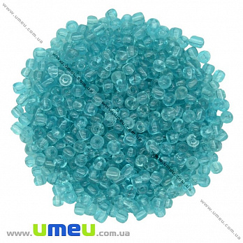 Бісер китайський великий, 6/0, Бірюзовий прозорий, 4 мм (BIS-012032)