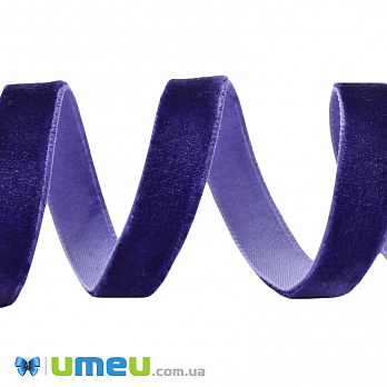 Лента бархатная, 10 мм, Синяя (LEN-017046)