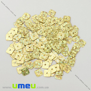 Пайетки Китай квадратные, 5х5 мм, Золотистые (PAI-035318)