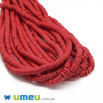 Намистини з полімерної глини, 6 мм, Червоні (BUS-044102)