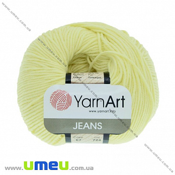 Пряжа YarnArt Jeans 50 г, 160 м, Жовта 67 (YAR-025299)