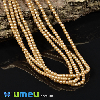 Намистини чеське скло Preciosa Перли 2 мм 70686M, Золотисті матові (BUS-040239)