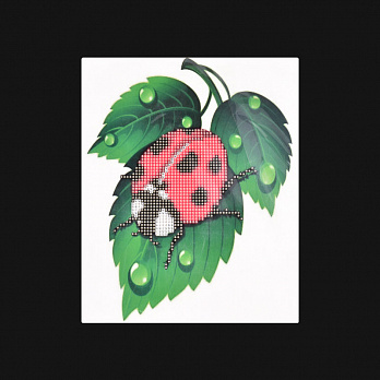 Набор алмазной живописи на картоне 25х21 см, Божья коровка (SXM-051458)