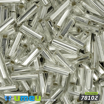 Бісер чеський Стеклярус 3, №78102, Сріблястий блискучий, 7 мм (BIS-028427)