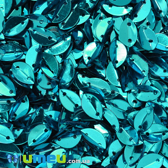 Паєтки Індія човник, 9х6 мм, Бірюзові (PAI-037989)