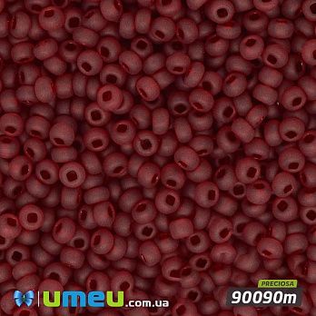 Бісер чеський №103m/90090m, Червоний темний, Прозорий матовий, 10/0 (BIS-009924)
