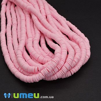 Намистини з полімерної глини, 6 мм, Рожеві (BUS-044126)