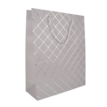 Подарунковий пакет Ромби, 32х26 см, Бежевий (UPK-056802)