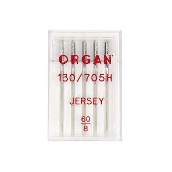 Голки ORGAN JERSEY №60/8 для побутових швейних машин, 5 шт (SEW-054949)