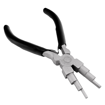 Плоскогубцы ступенчастые для изготовления петель 6 размеров, 16 см, Черный (INS-053576)