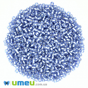 Бісер китайський середній, 8/0, Блакитний блискучий, 3 мм (BIS-037672)