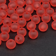 Намистини для сумок ОПТ, Акрилові матові, Круглі, 8 мм, Червоні (BUS-059781)