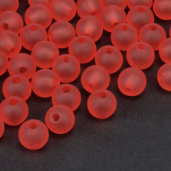 Бусины для сумок ОПТ, Акриловые матовые, Круглые, 8 мм, Красные (BUS-059781)