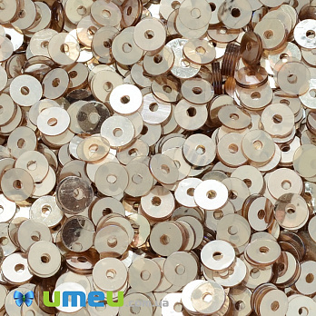 Пайетки Индия круглые плоские, 4 мм, Бежевые (PAI-037653)