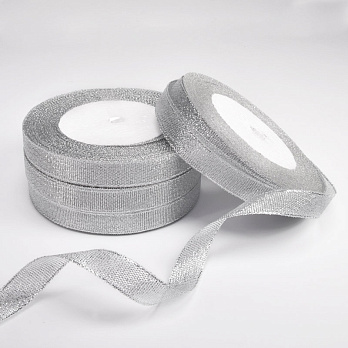 Стрічка парчева, 12 мм, Срібляста (LEN-033614)